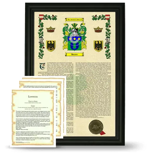 Bauers Framed Armorial History and Symbolism - Black