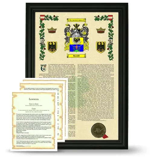 Bazold Framed Armorial History and Symbolism - Black