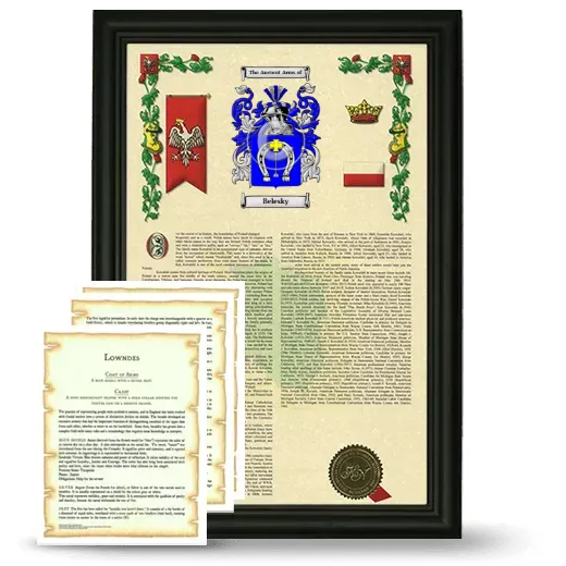 Belesky Framed Armorial History and Symbolism - Black
