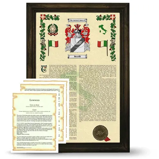 Benelli Framed Armorial History and Symbolism - Brown