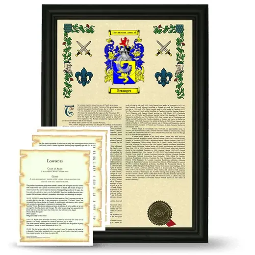 Beranger Framed Armorial History and Symbolism - Black