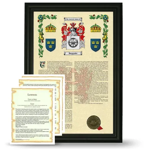 Bergquist Framed Armorial History and Symbolism - Black
