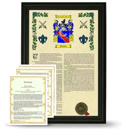 Bertrant Framed Armorial History and Symbolism - Black
