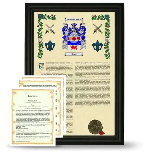 Beyel Framed Armorial History and Symbolism - Black