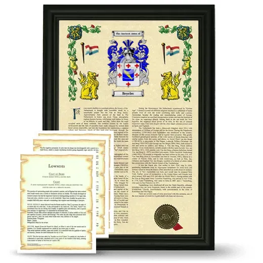Beyeler Framed Armorial History and Symbolism - Black