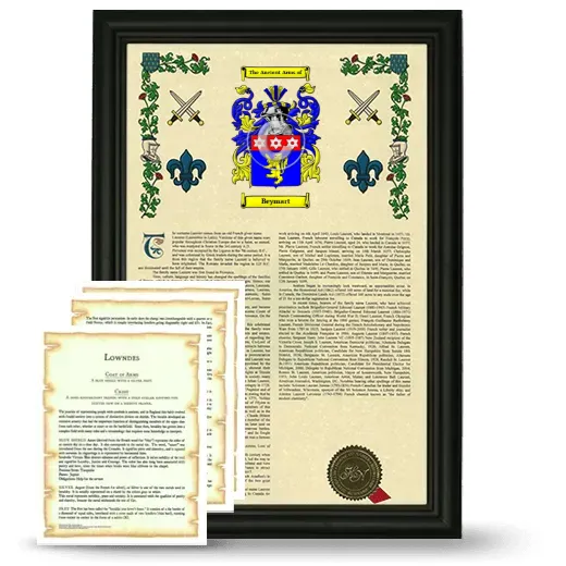 Beymart Framed Armorial History and Symbolism - Black