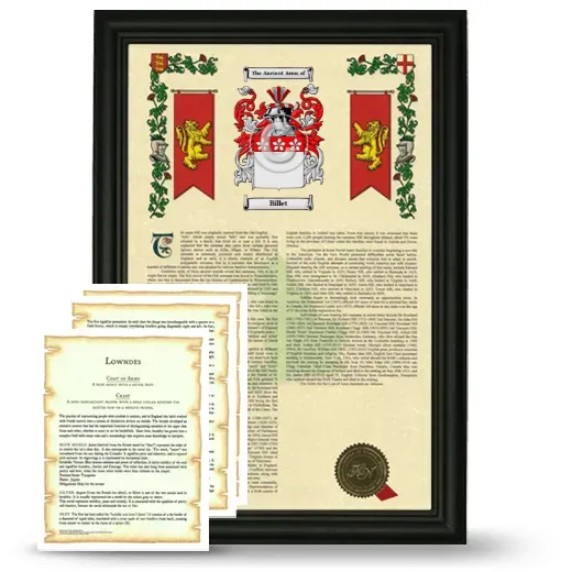 Billet Framed Armorial History and Symbolism - Black