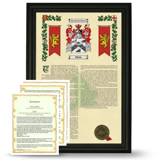 Bilsbie Framed Armorial History and Symbolism - Black