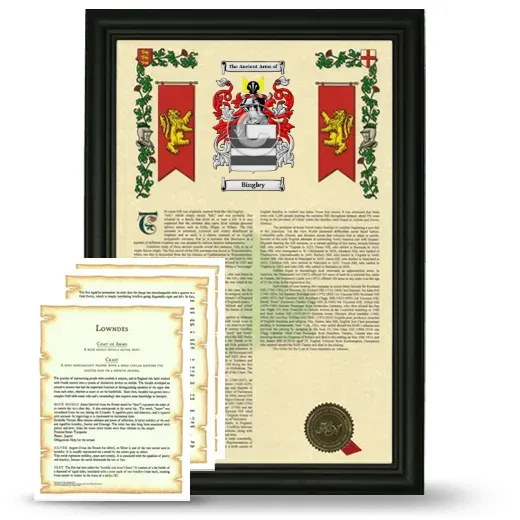 Bingley Framed Armorial History and Symbolism - Black