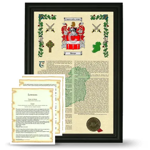 Birnye Framed Armorial History and Symbolism - Black