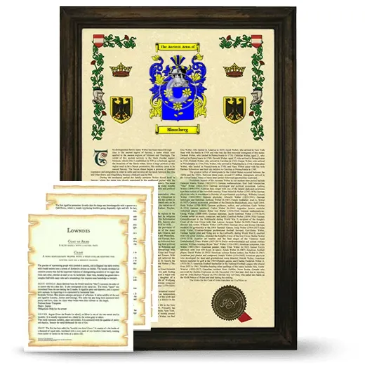 Blomberg Framed Armorial History and Symbolism - Brown