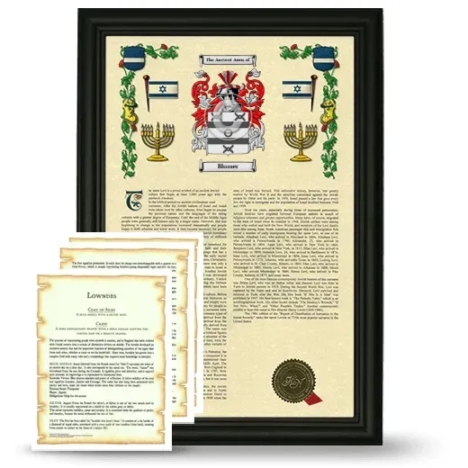Blumer Framed Armorial History and Symbolism - Black
