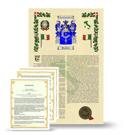 Blundetto Armorial History and Symbolism package