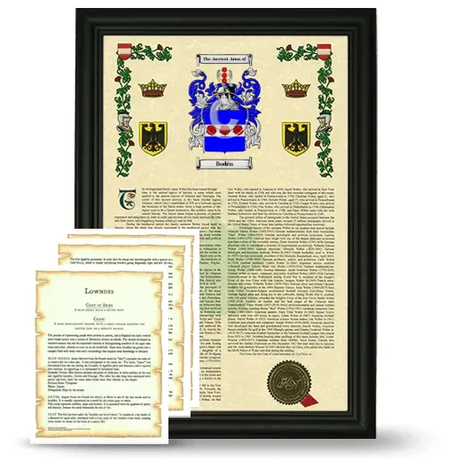 Bodén Framed Armorial History and Symbolism - Black