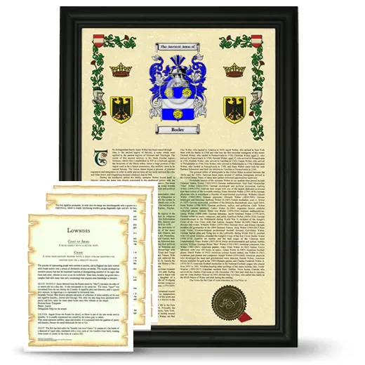 Boder Framed Armorial History and Symbolism - Black