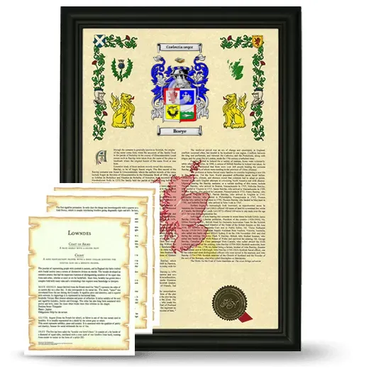 Boeye Framed Armorial History and Symbolism - Black
