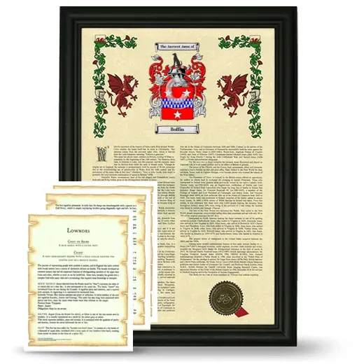 Boffin Framed Armorial History and Symbolism - Black