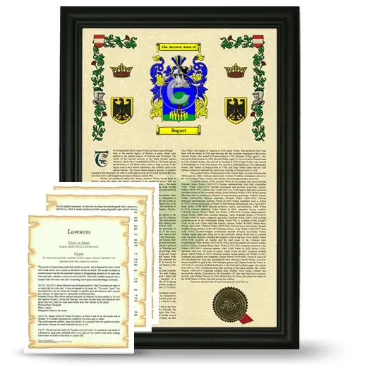 Bogart Framed Armorial History and Symbolism - Black