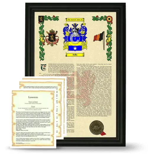 Bolla Framed Armorial History and Symbolism - Black