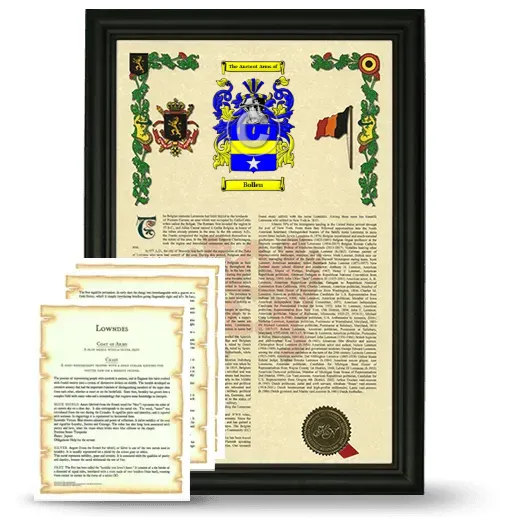 Bollen Framed Armorial History and Symbolism - Black