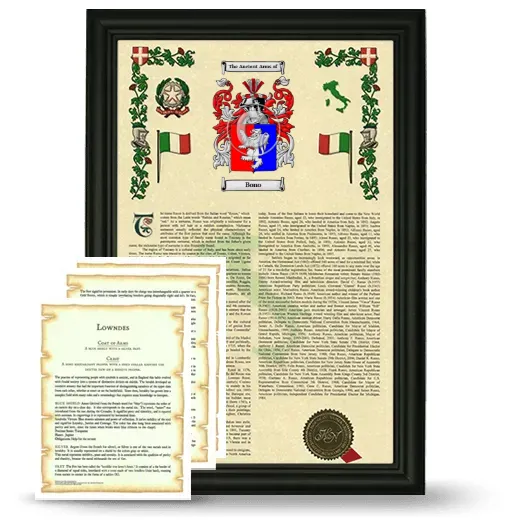 Bono Framed Armorial History and Symbolism - Black