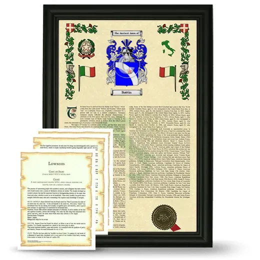 Bottin Framed Armorial History and Symbolism - Black