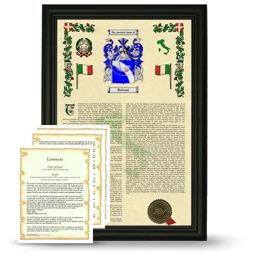Bottoni Framed Armorial History and Symbolism - Black