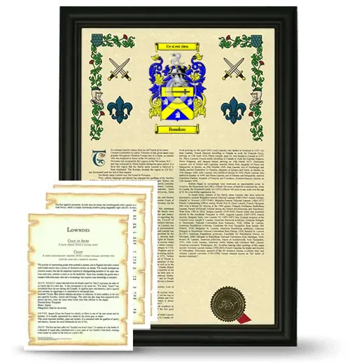 Boudon Framed Armorial History and Symbolism - Black