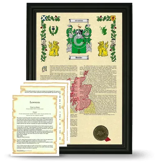 Bowier Framed Armorial History and Symbolism - Black