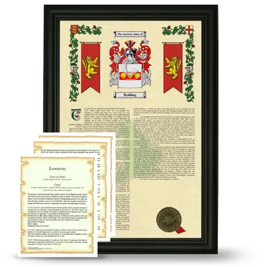 Brabing Framed Armorial History and Symbolism - Black