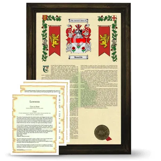 Bramble Framed Armorial History and Symbolism - Brown