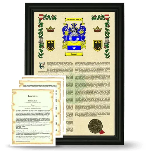Brandt Framed Armorial History and Symbolism - Black