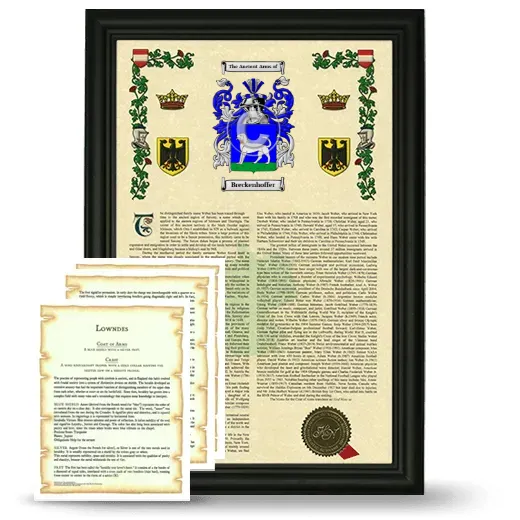Breckenhoffer Framed Armorial History and Symbolism - Black