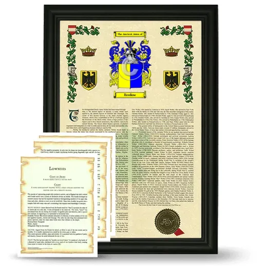 Bredow Framed Armorial History and Symbolism - Black