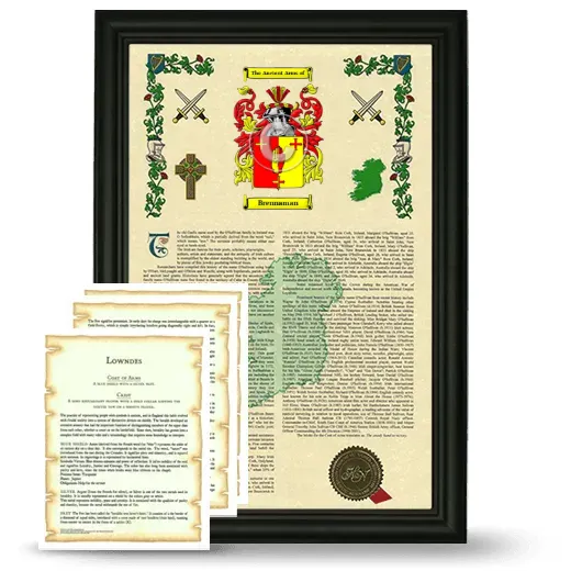 Brennaman Framed Armorial History and Symbolism - Black