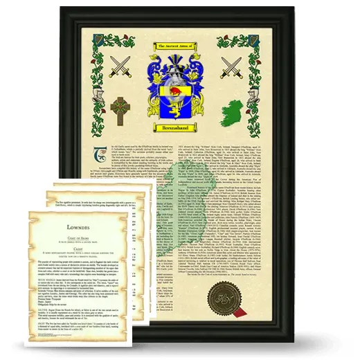 Bresnahand Framed Armorial History and Symbolism - Black