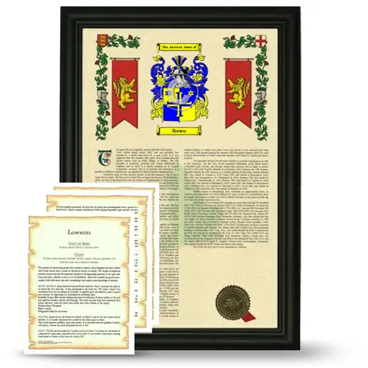 Brewn Framed Armorial History and Symbolism - Black