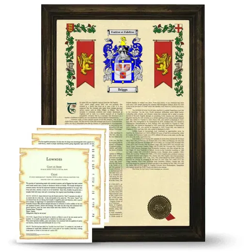 Briggs Framed Armorial History and Symbolism - Brown