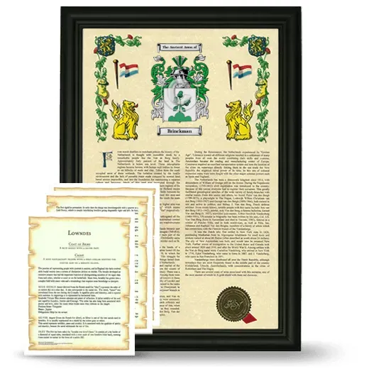 Brinckman Framed Armorial History and Symbolism - Black