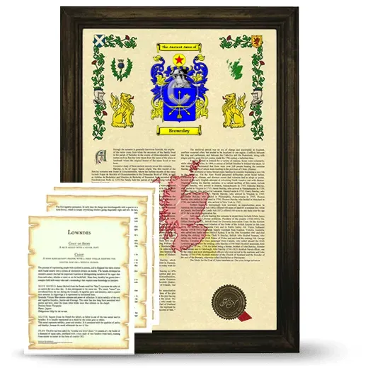 Brownley Framed Armorial History and Symbolism - Brown