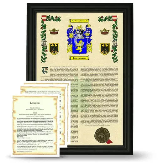 Brueckmann Framed Armorial History and Symbolism - Black