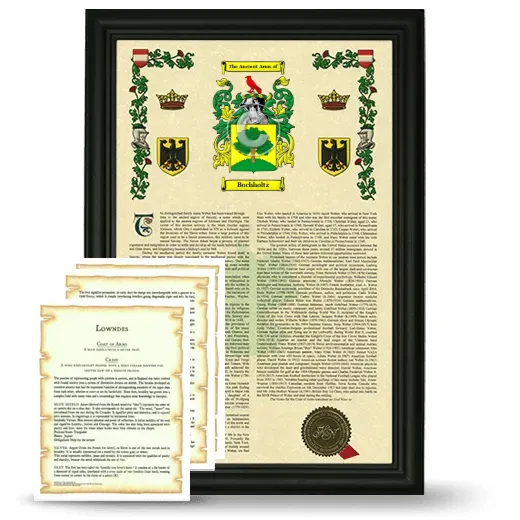 Buchholtz Framed Armorial History and Symbolism - Black
