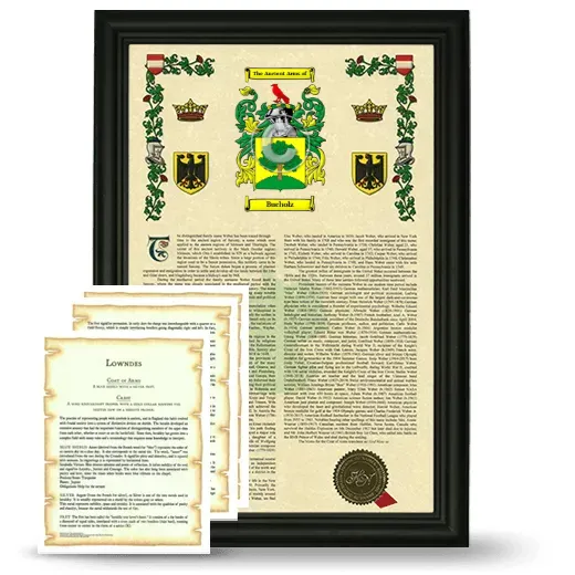 Bucholz Framed Armorial History and Symbolism - Black
