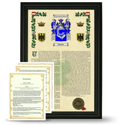 Buerner Framed Armorial History and Symbolism - Black