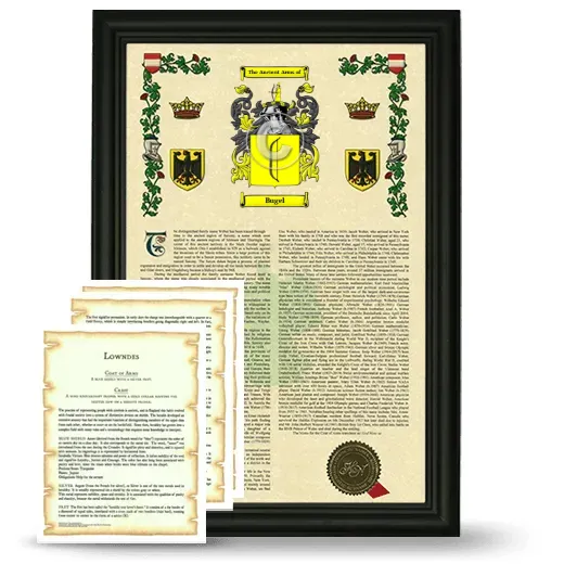 Bugel Framed Armorial History and Symbolism - Black