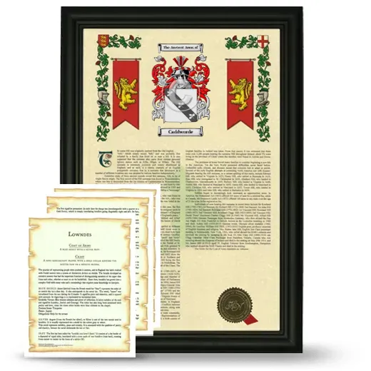 Caddworde Framed Armorial History and Symbolism - Black
