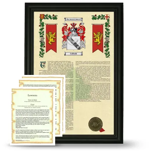 Caltork Framed Armorial History and Symbolism - Black