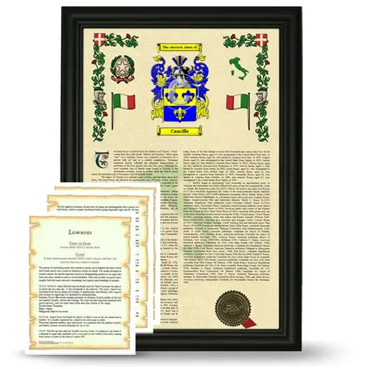 Cancilla Framed Armorial History and Symbolism - Black