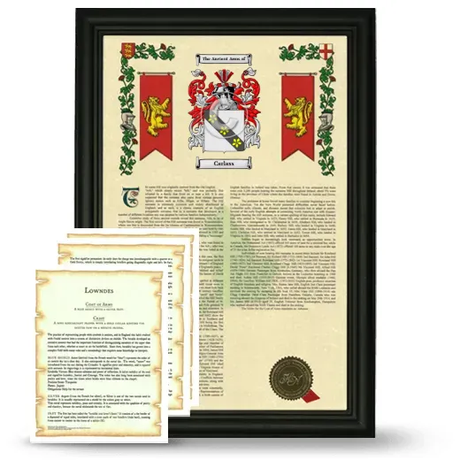 Carlass Framed Armorial History and Symbolism - Black
