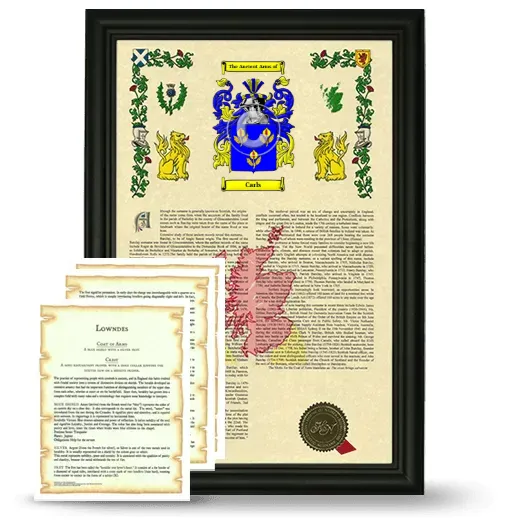 Carls Framed Armorial History and Symbolism - Black